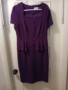 Vintage-Inspired Purple Peplum Dress